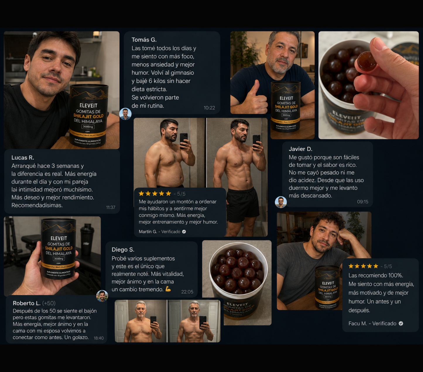 Eleveit Gold Gomitas de Shilajit Puro del Himalaya